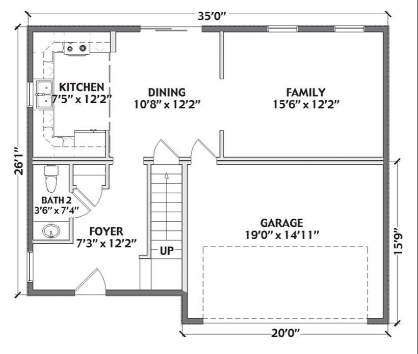 Belmont 1462 Square Foot Two Story Floor Plan